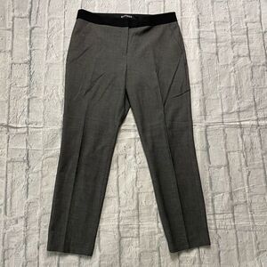 Express columnist women 10 mid rise ankle flat front dress pants grey & black